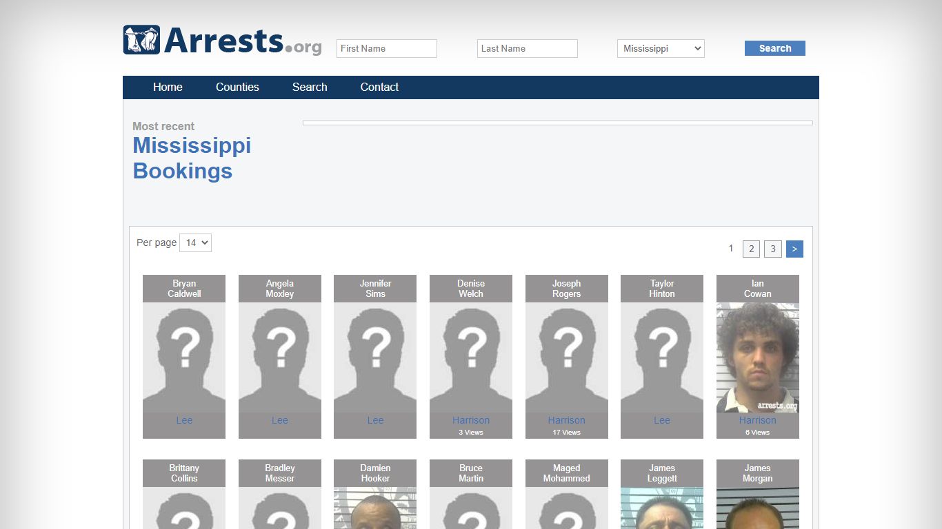 Mississippi Arrests and Inmate Search